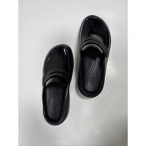 Crocs Stomp High Shine Loafer Women’s 8  men 6 Platform Shoes Black